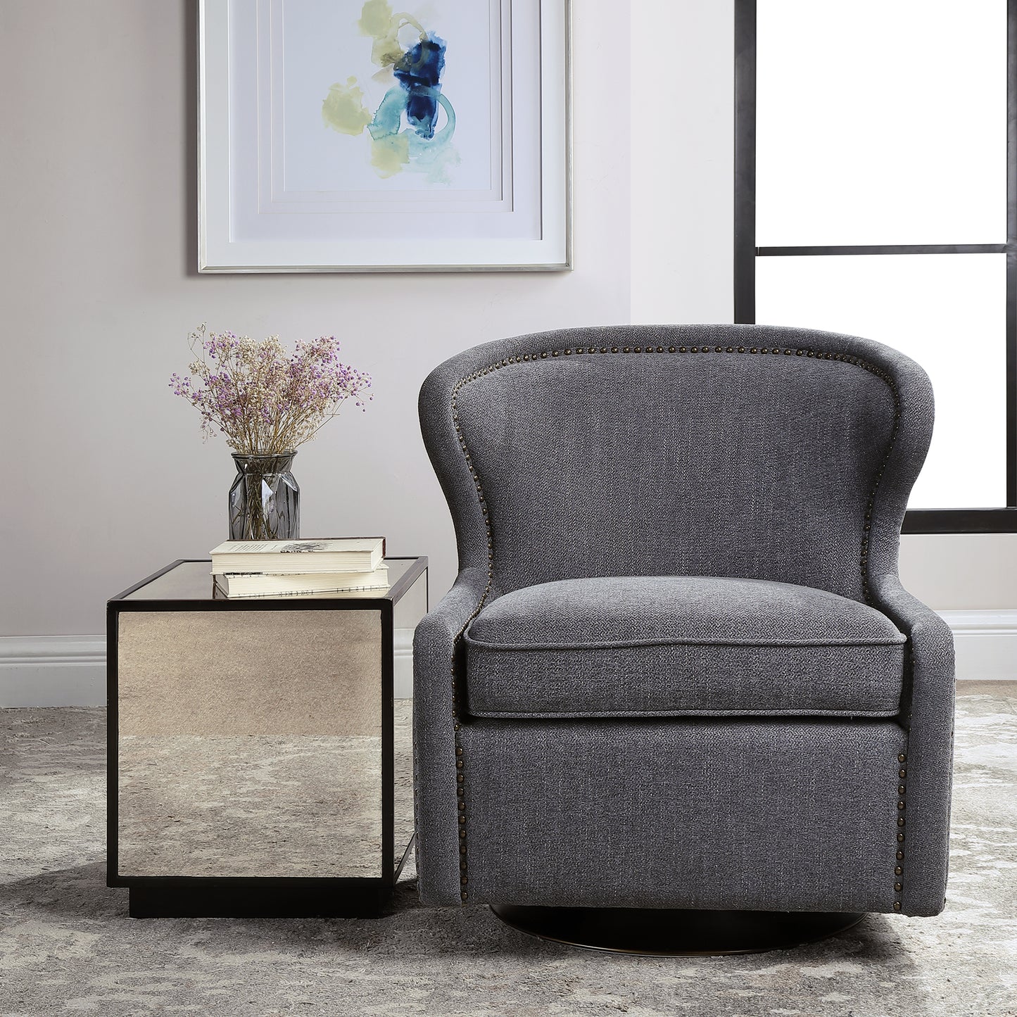 Uttermost 23560 Biscay Swivel Chair