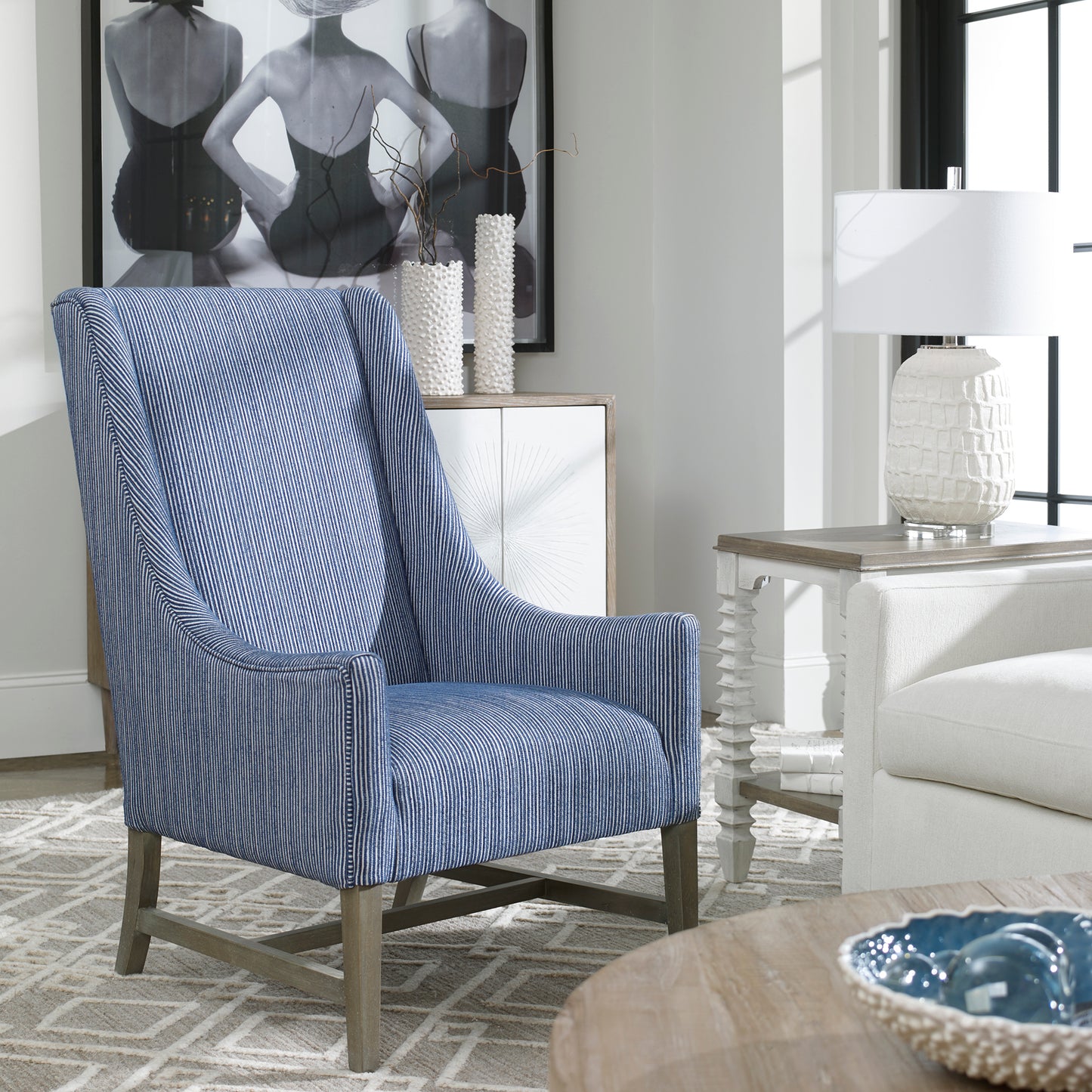 Uttermost 23562 Galiot Wingback Accent Chair