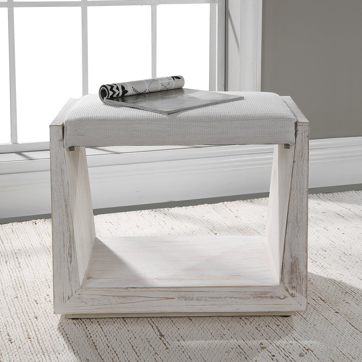 Uttermost 23581 Cabana White Small Bench