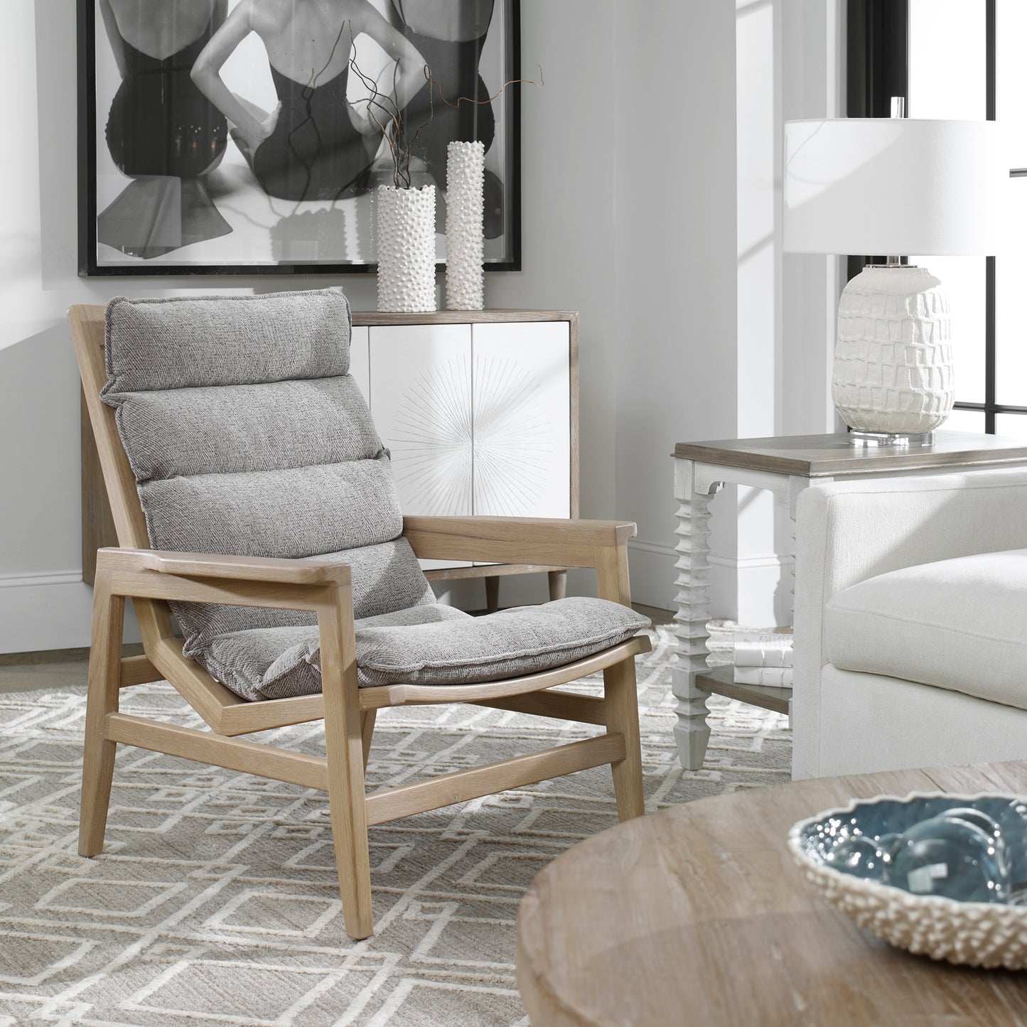 Uttermost 23576 Isola Oak Accent Chair
