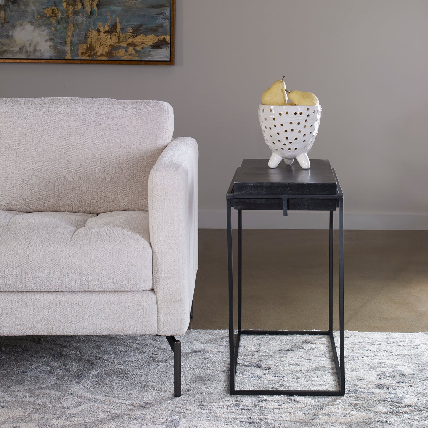 Uttermost 25106 Telone Modern Black Side Table