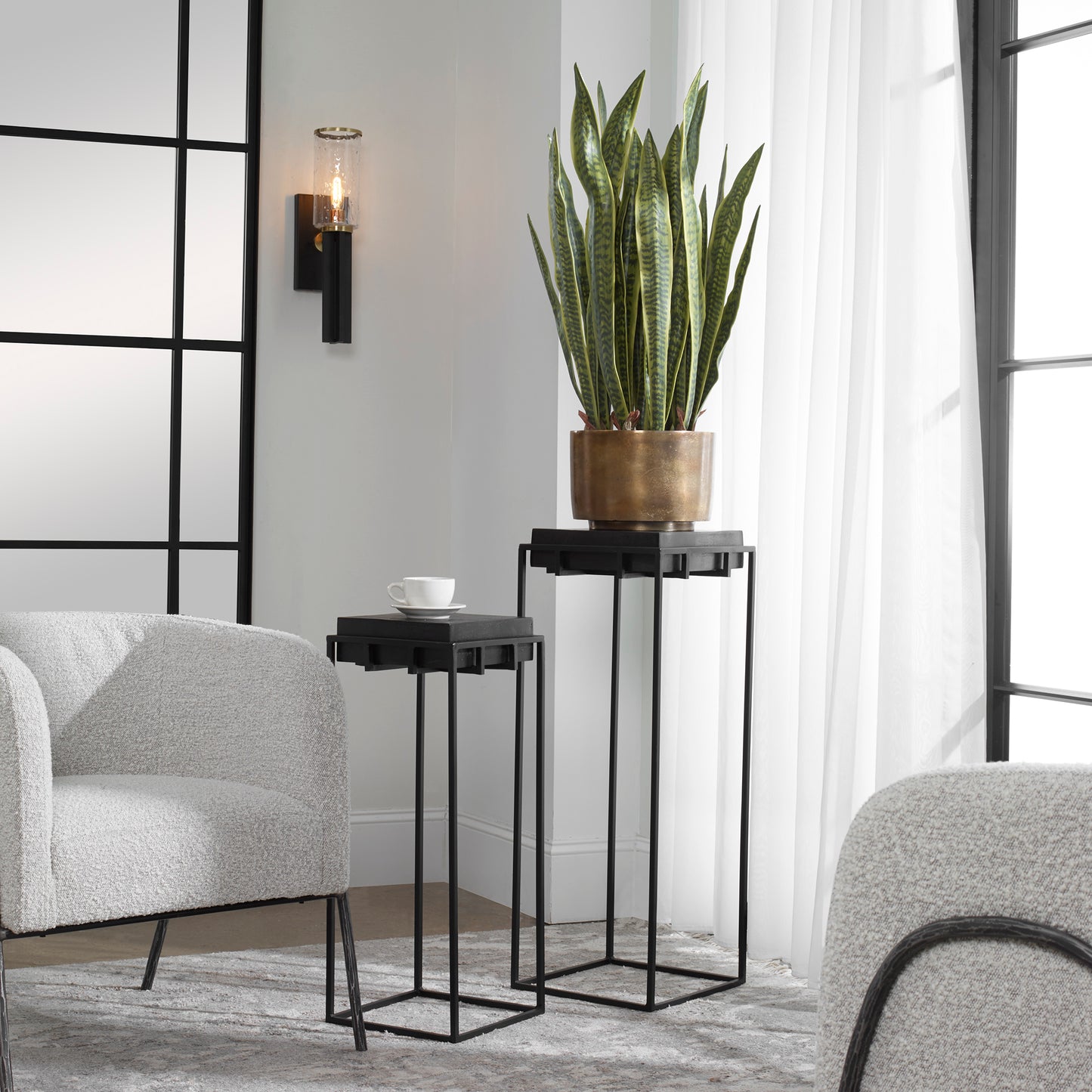 Uttermost 25107 Telone Black Large Pedestal