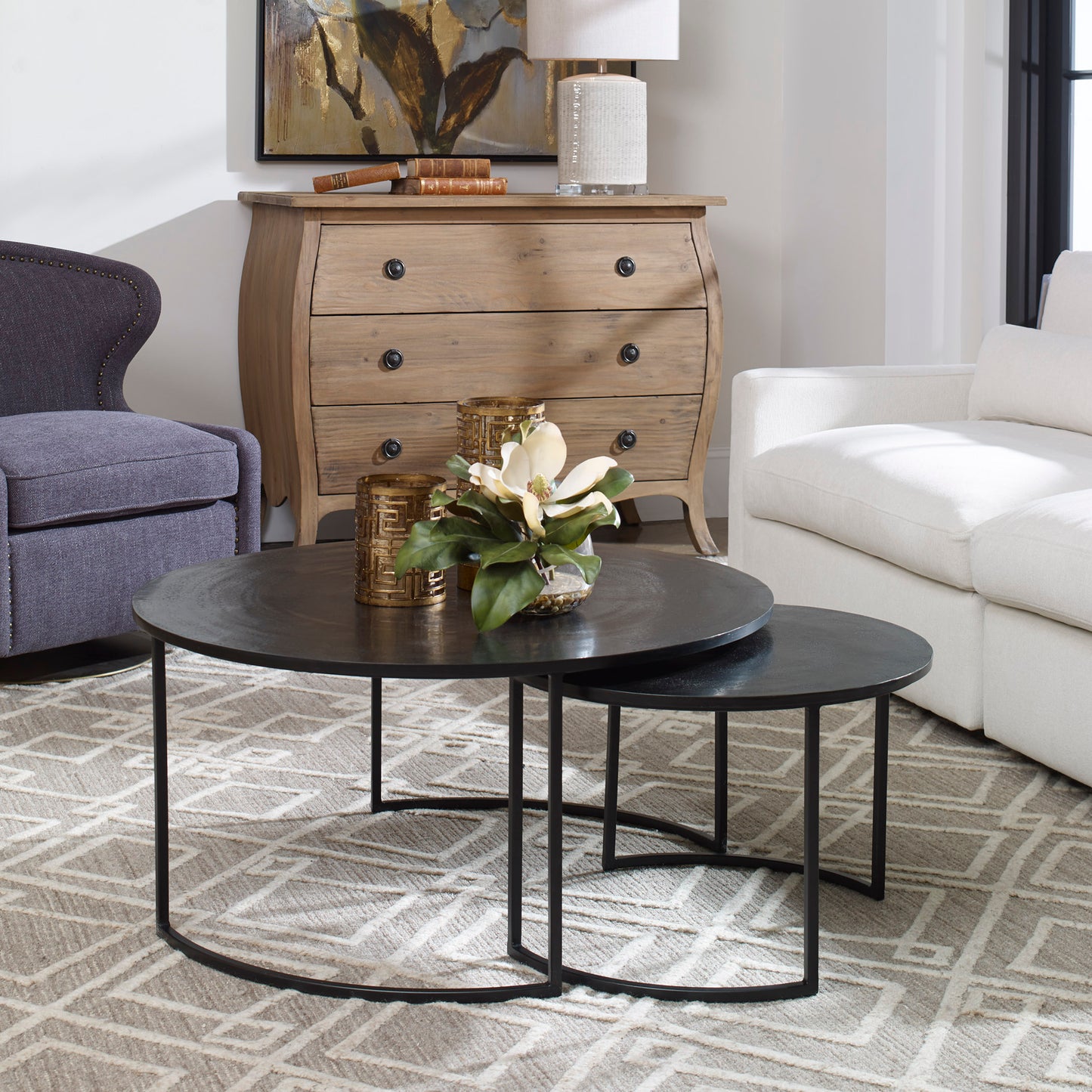 Uttermost 25109 Barnette Modern Nesting Coffee Tables S/2