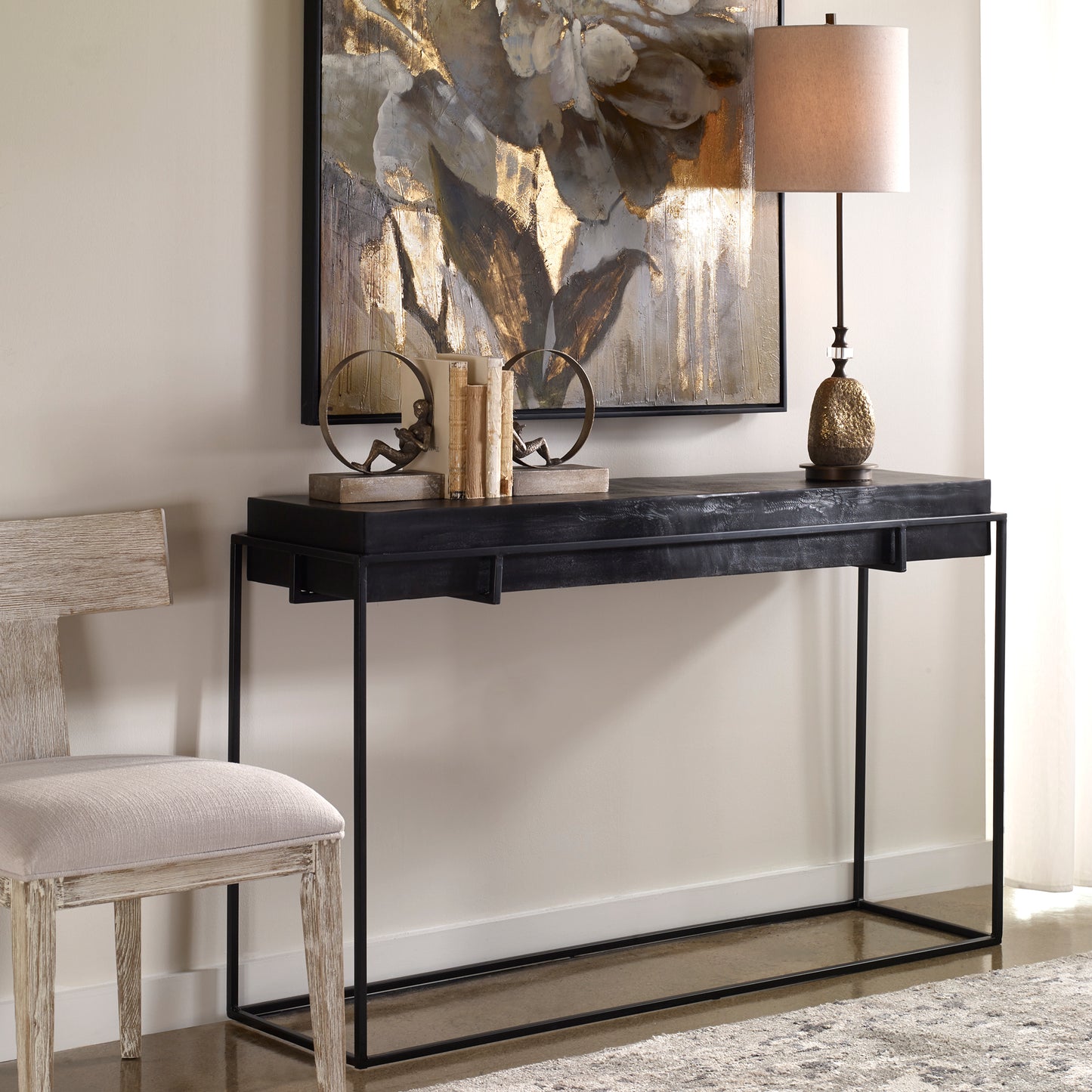Uttermost 25110 Telone Modern Black Console Table