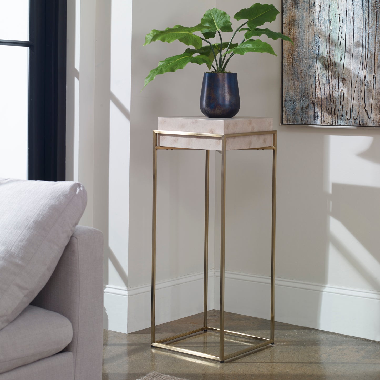 Uttermost 25113 Inda Modern Ivory Plant Stand