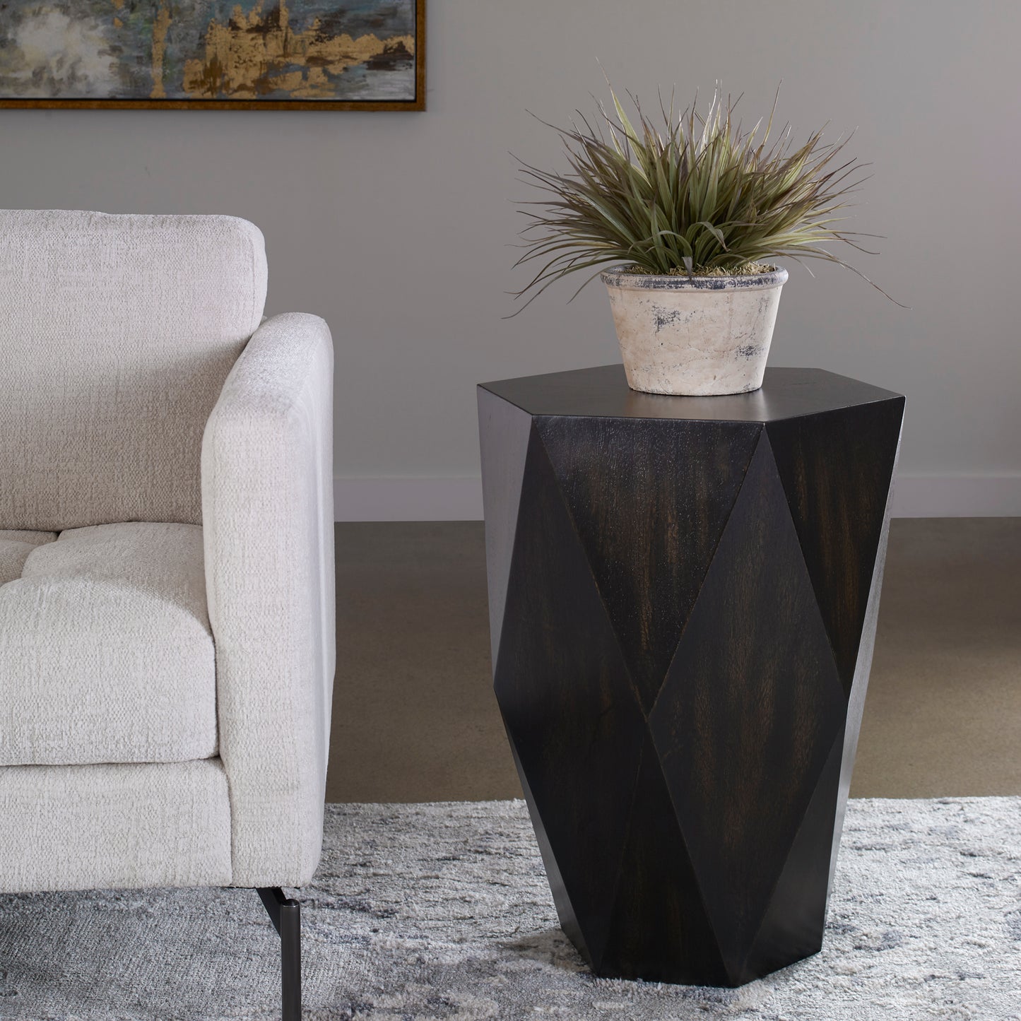 Uttermost 25492 Volker Black Wooden Side Table