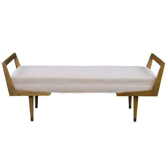 Uttermost 23592 Waylon Modern Ivory Bench