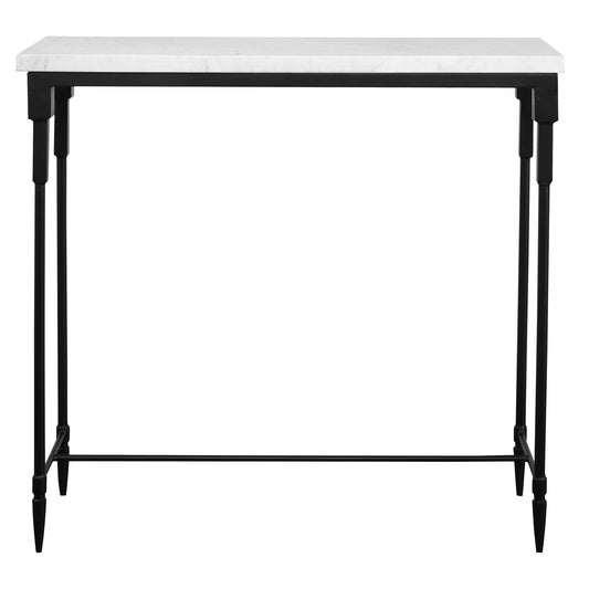 Uttermost 25165 Bourges White Marble Console Table