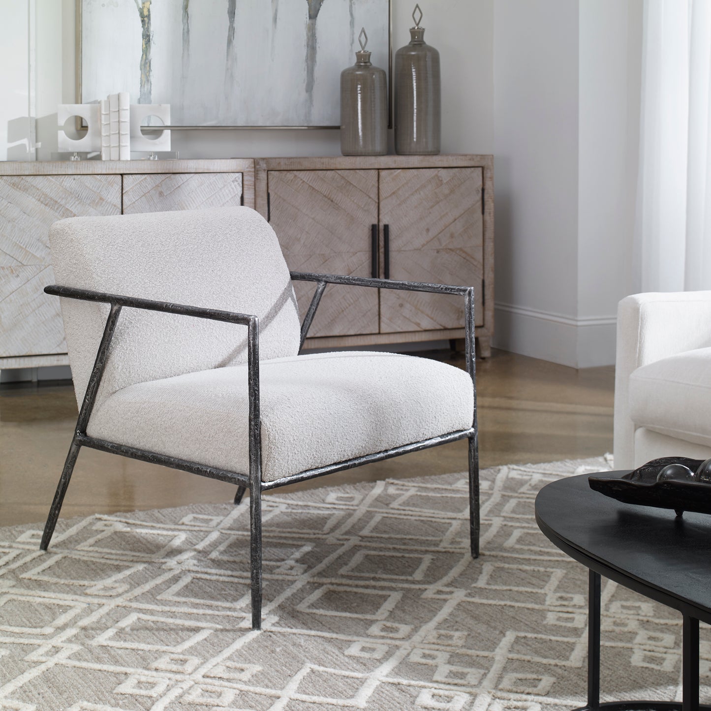 Uttermost 23660 Brisbane Light Gray Accent Chair