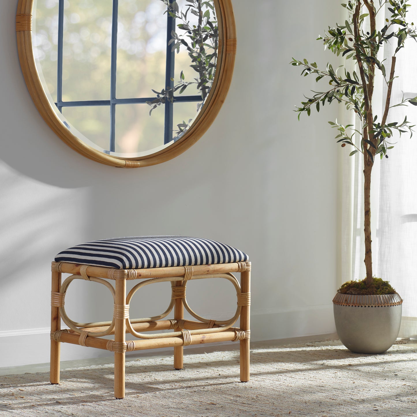 Uttermost 23666 Laguna Small Striped Bench