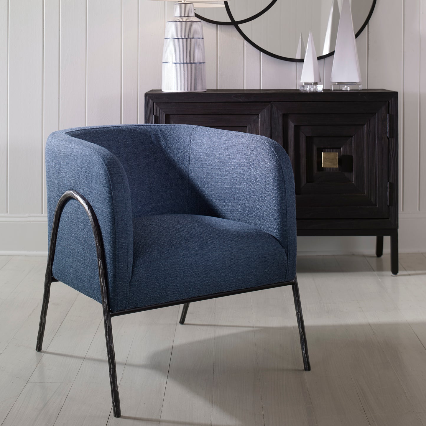 Uttermost 23683 Jacobsen Denim Barrel Chair