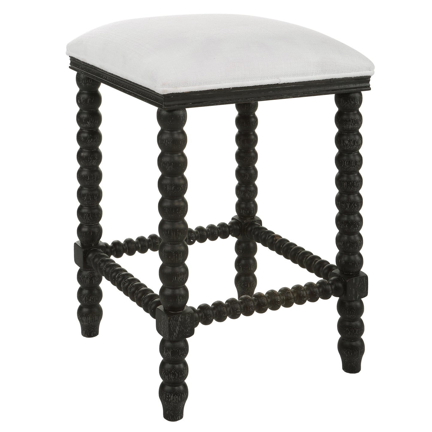 Uttermost 23684 Pryce Black Backless Counter Stool