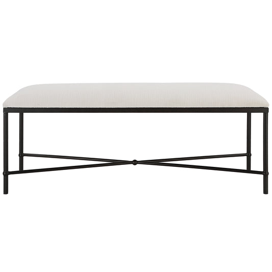 Uttermost 23688 Avenham Black Framed Bench