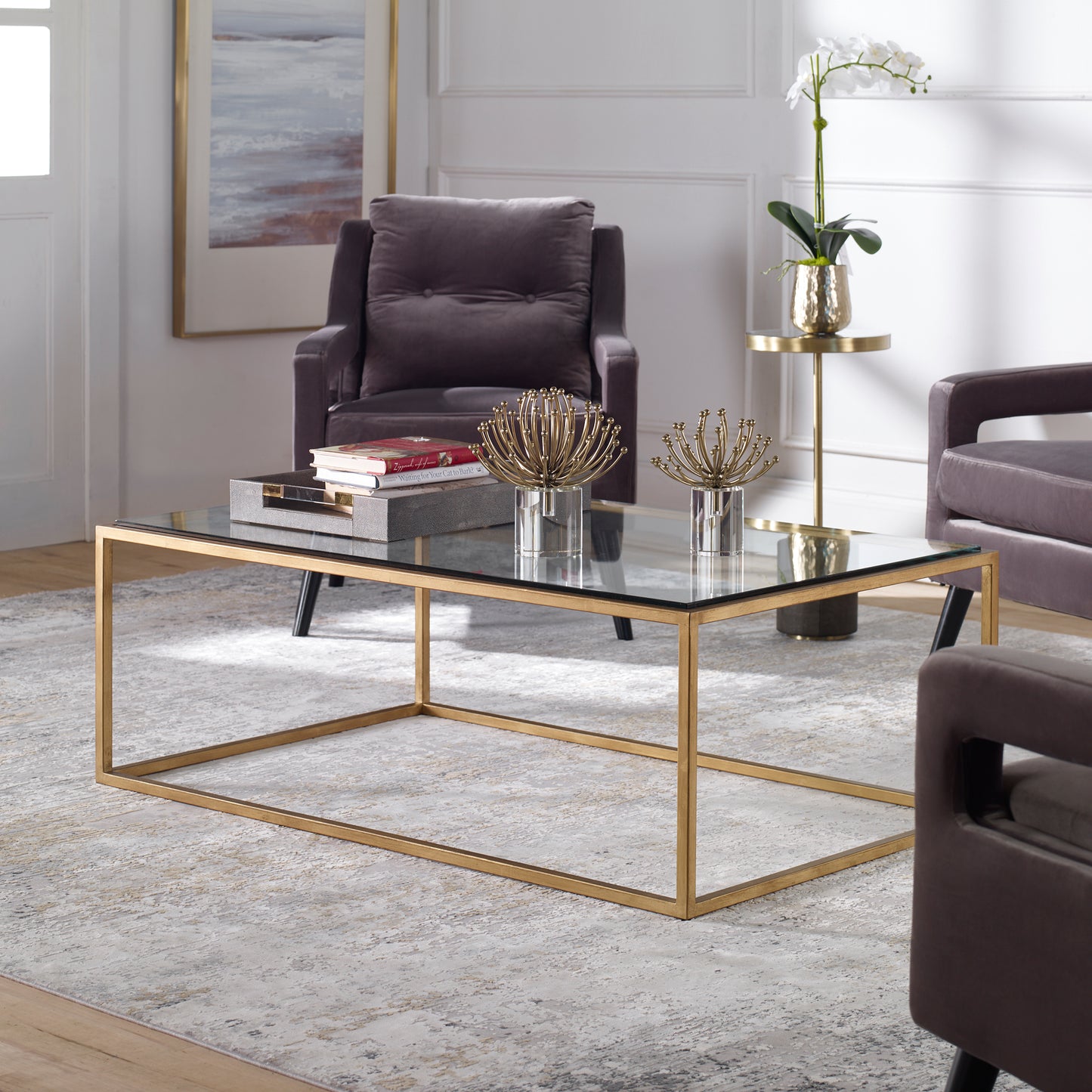 Uttermost 25195 Bravura Gold Coffee Table