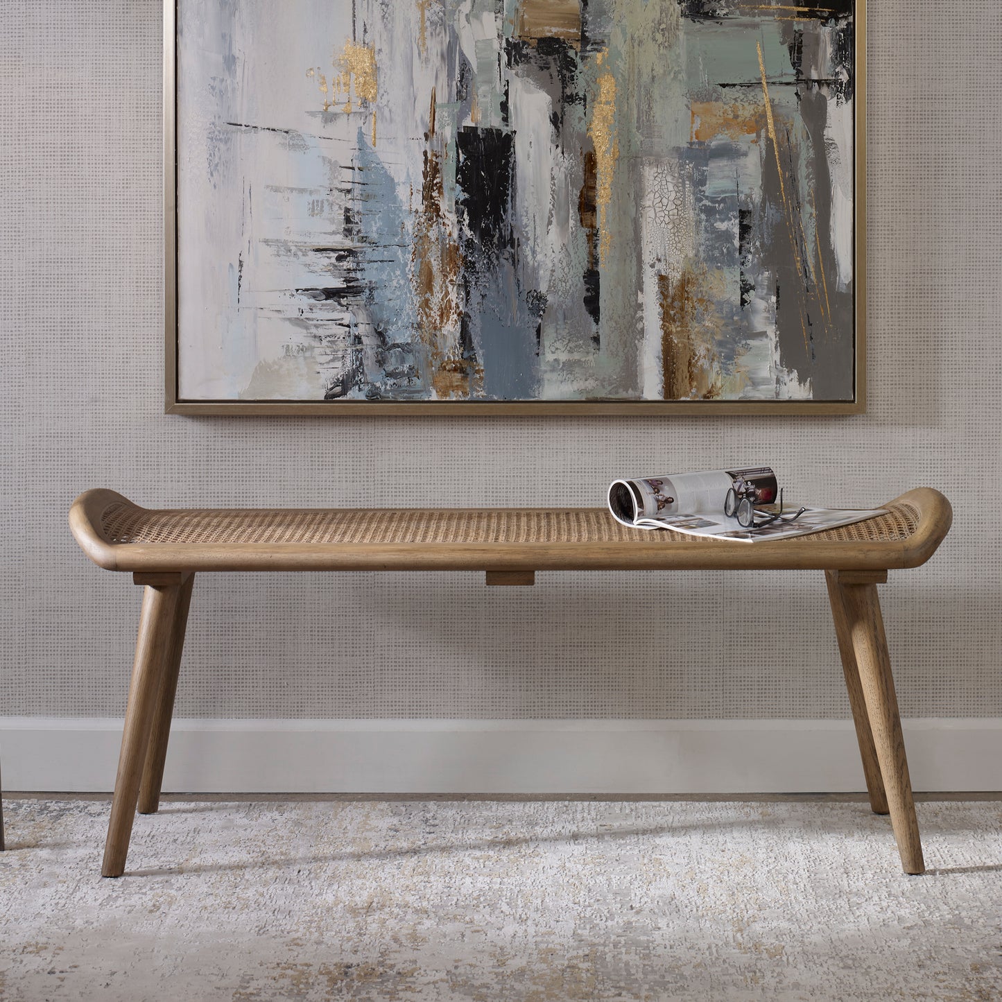 Uttermost 25197 Arne Woven Rattan Bench