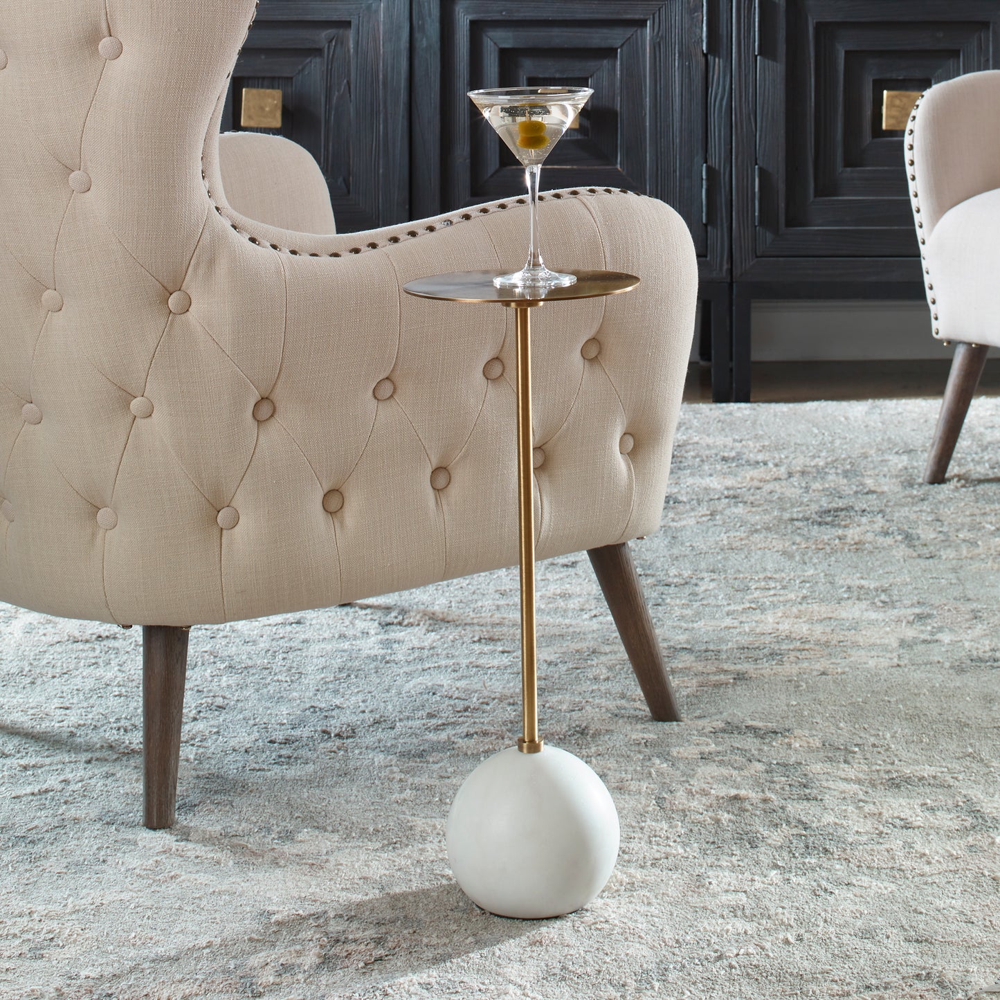 Uttermost 25216 Gimlet White Drink Table