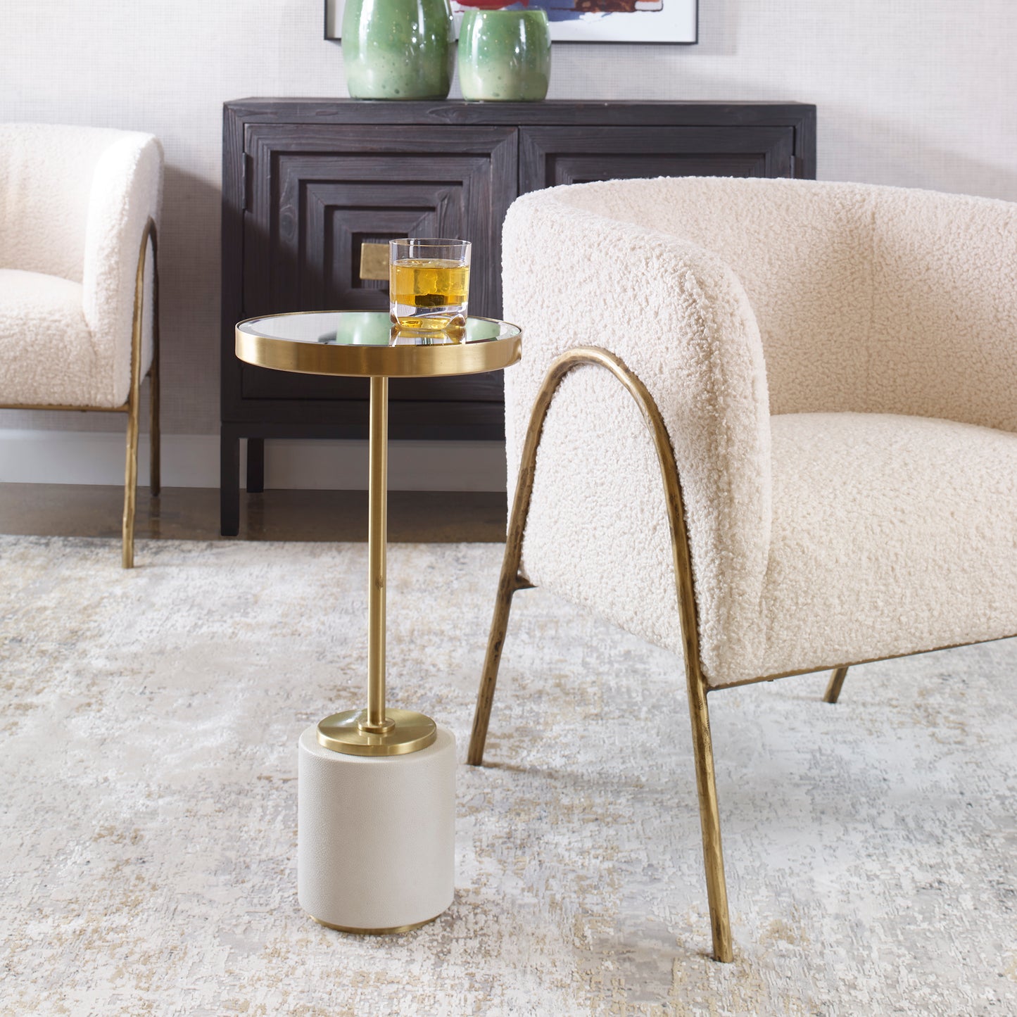 Uttermost 25208 Laurier White Drink Table
