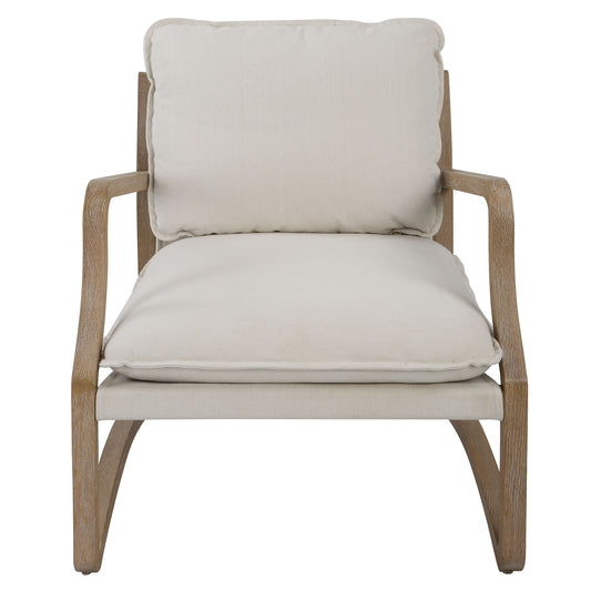 Uttermost 23712 Melora Solid Oak Accent Chair