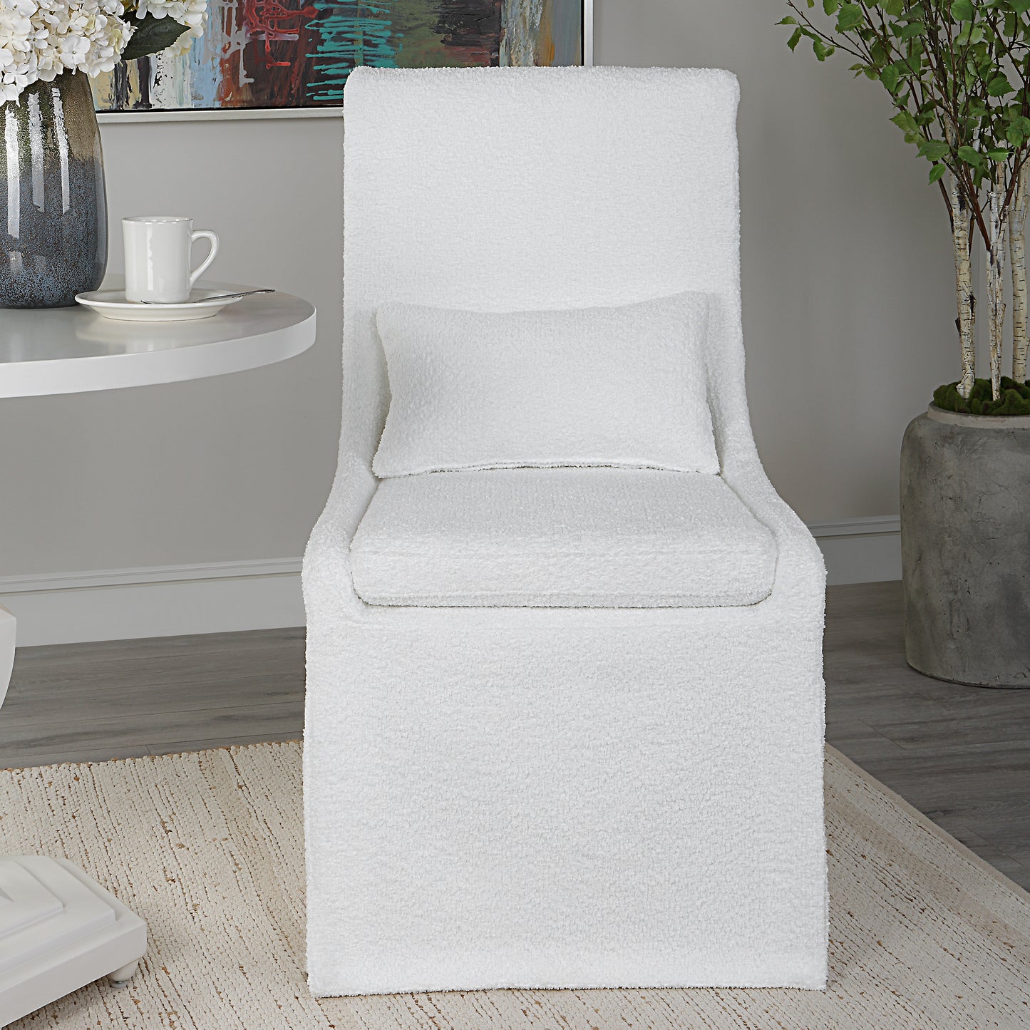 Uttermost 23728 Coley White Armless Chair