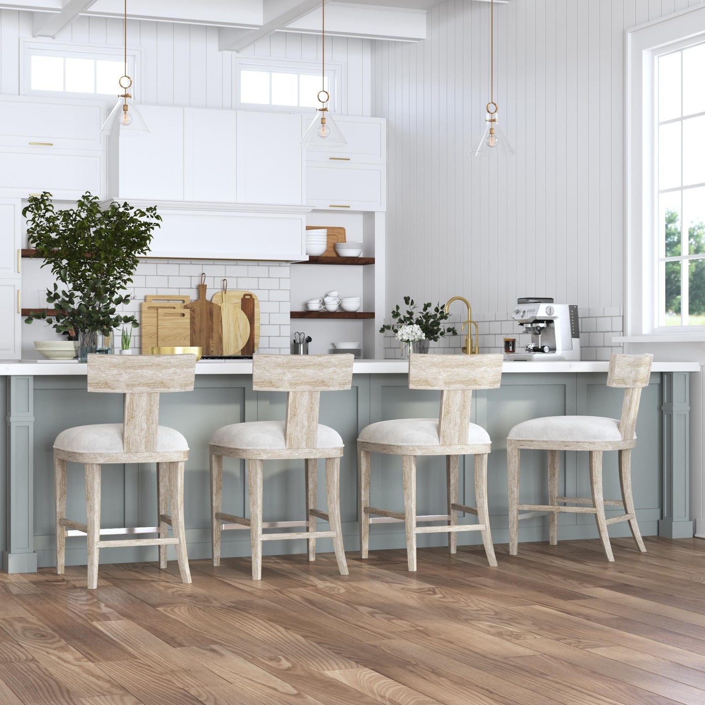 Uttermost 23693 Idris White Counter Stool