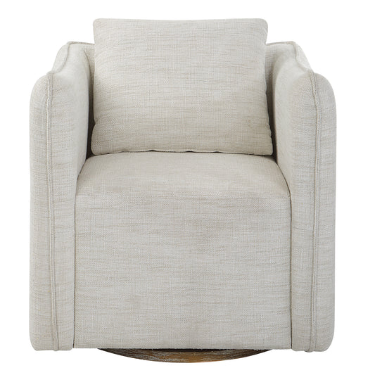 Uttermost 23729 Corben White Swivel Armchair