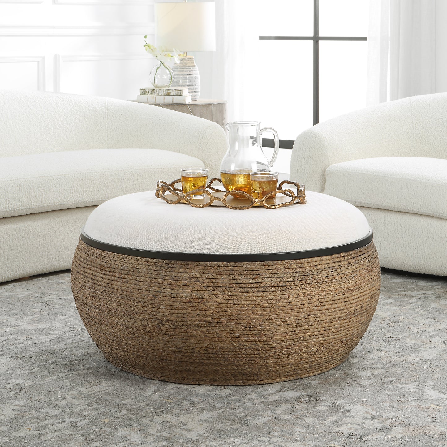 Uttermost 23734 Island Straw Storage Ottoman / Coffee Table