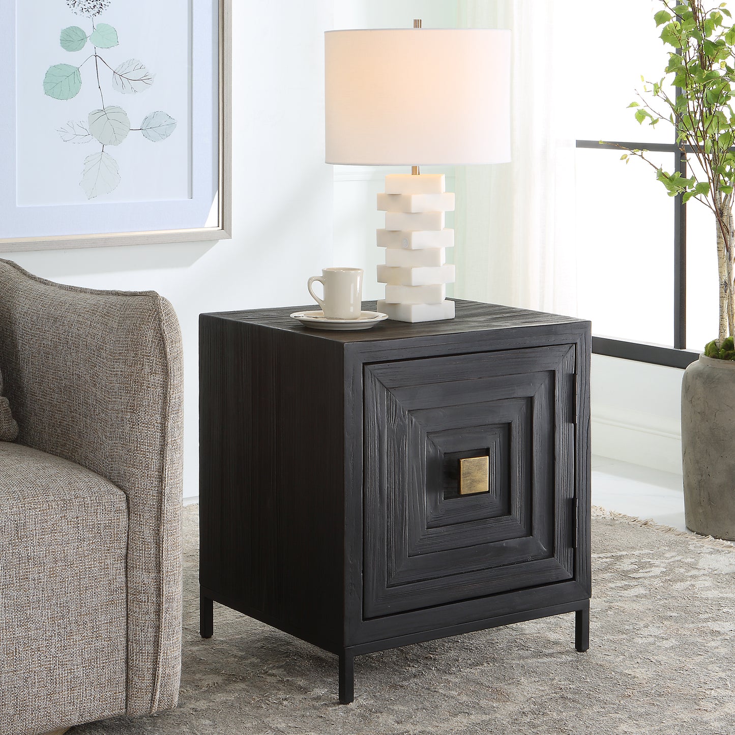 Uttermost 25290 Aiken Geometric Cabinet / End Table