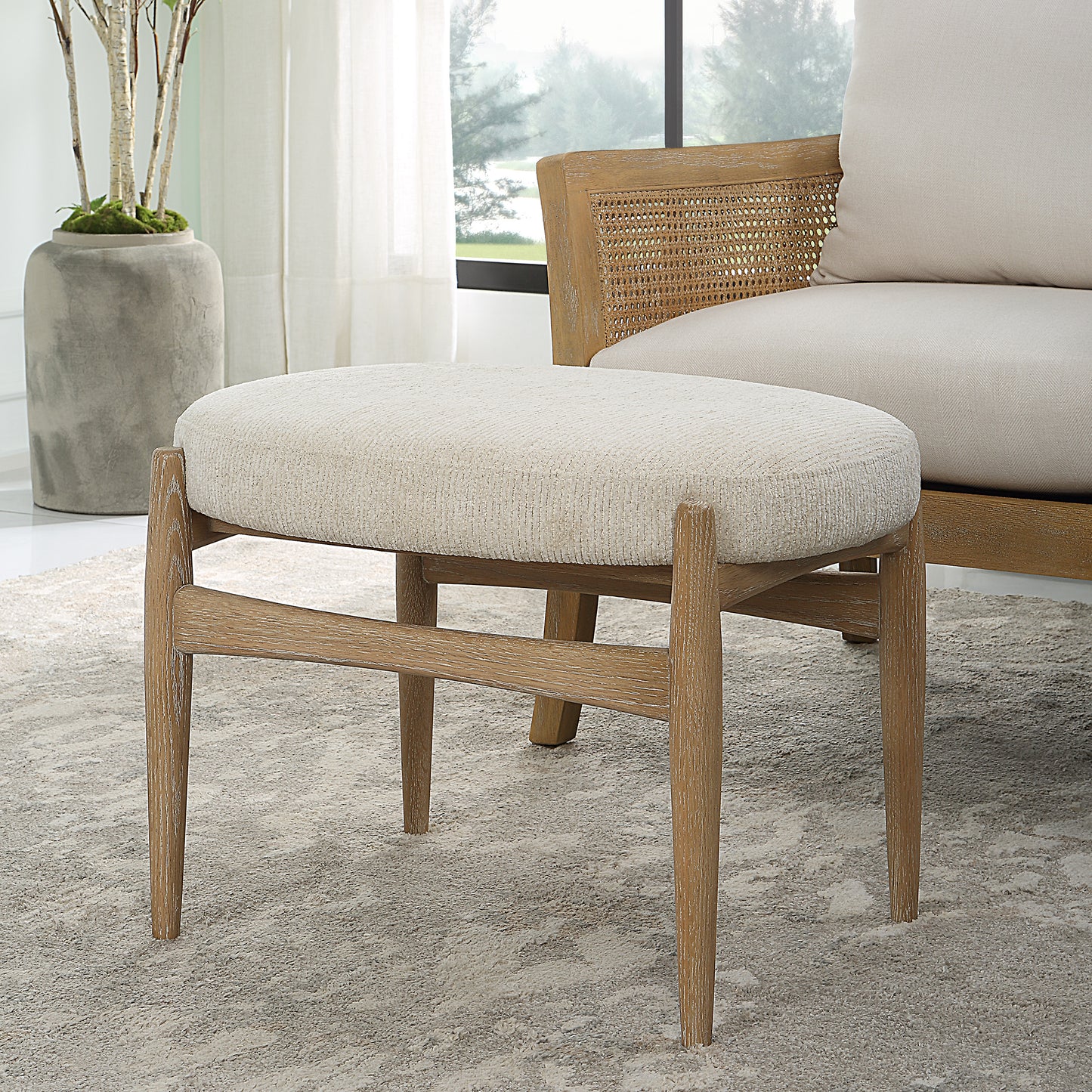 Uttermost 23736 Acrobat Off-White Small Bench
