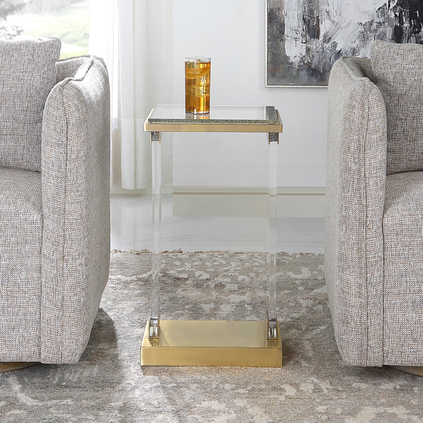 Uttermost 25291 Muse Seeded Glass Accent Table