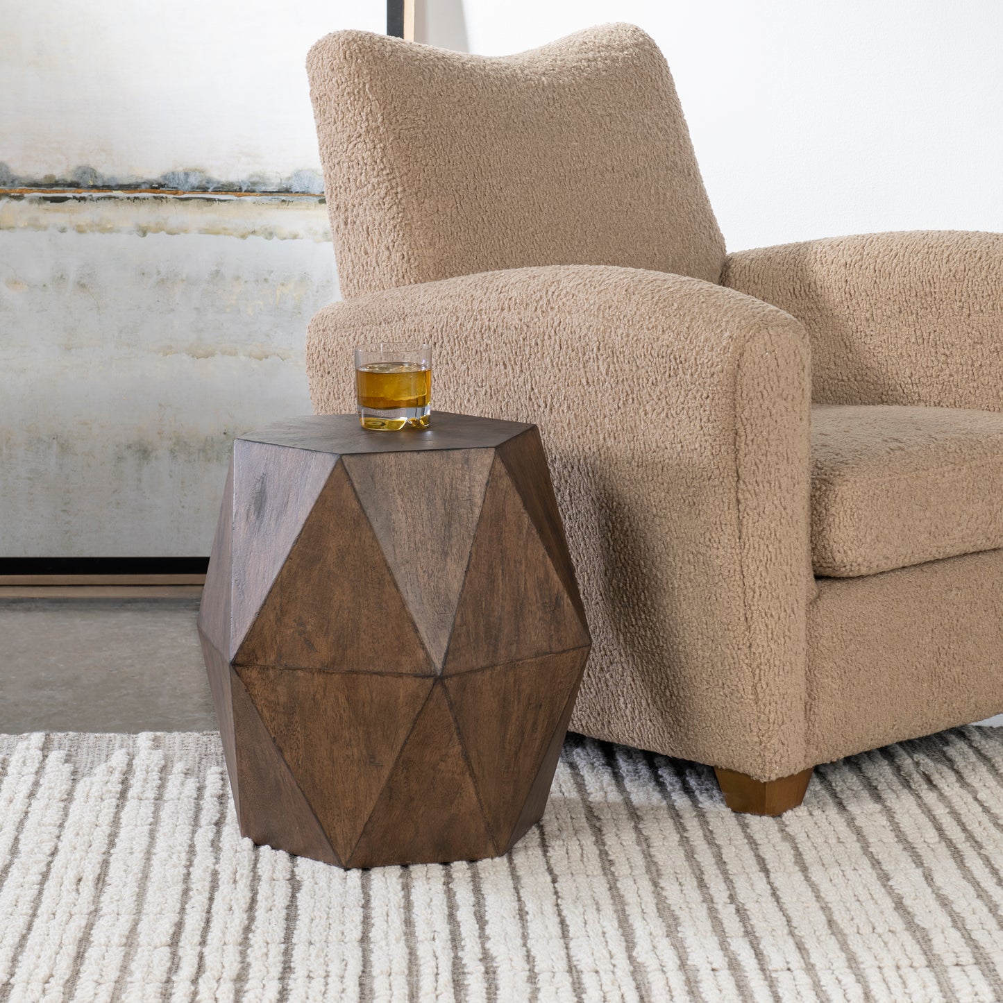 Uttermost 25274 Volker Honey Geometric Accent Table