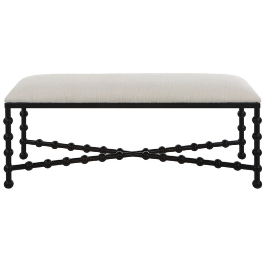 Uttermost 23756 Iron Drops Cushioned Bench