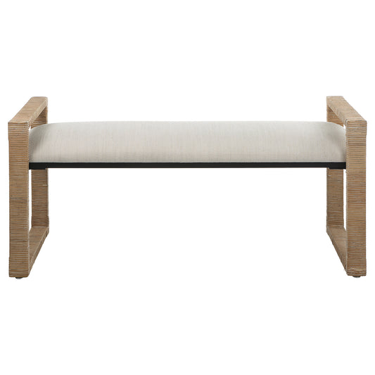 Uttermost 23760 Areca Coastal Rattan Bench