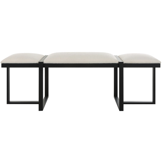 Uttermost 23761 Triple Cloud Modern Upholstered Bench