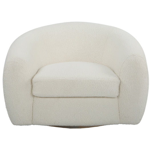 Uttermost 23747 Capra  Art Deco White Swivel Chair