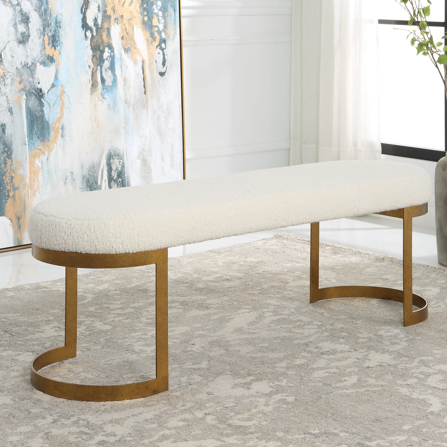 Uttermost 23757 Infinity Gold Bench