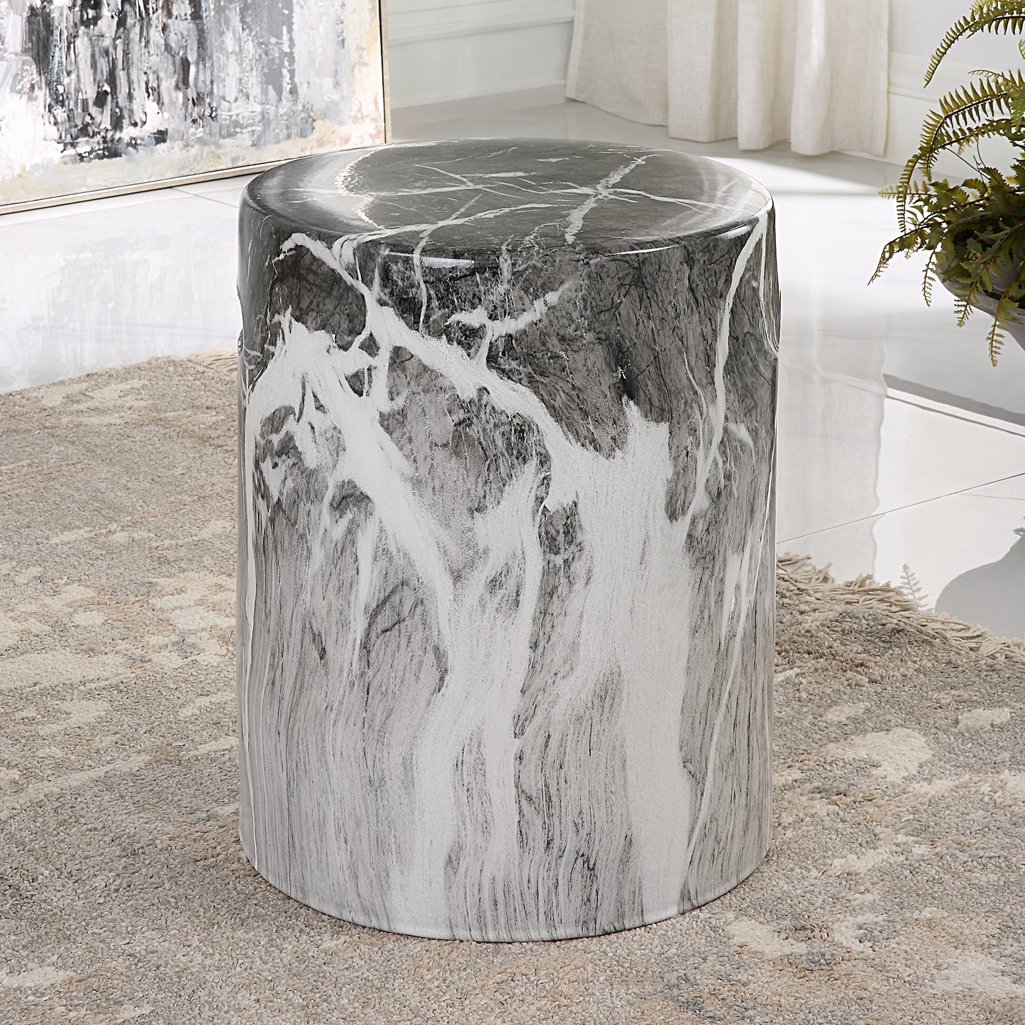 Uttermost 22896 Marvel Marbled Garden Stool