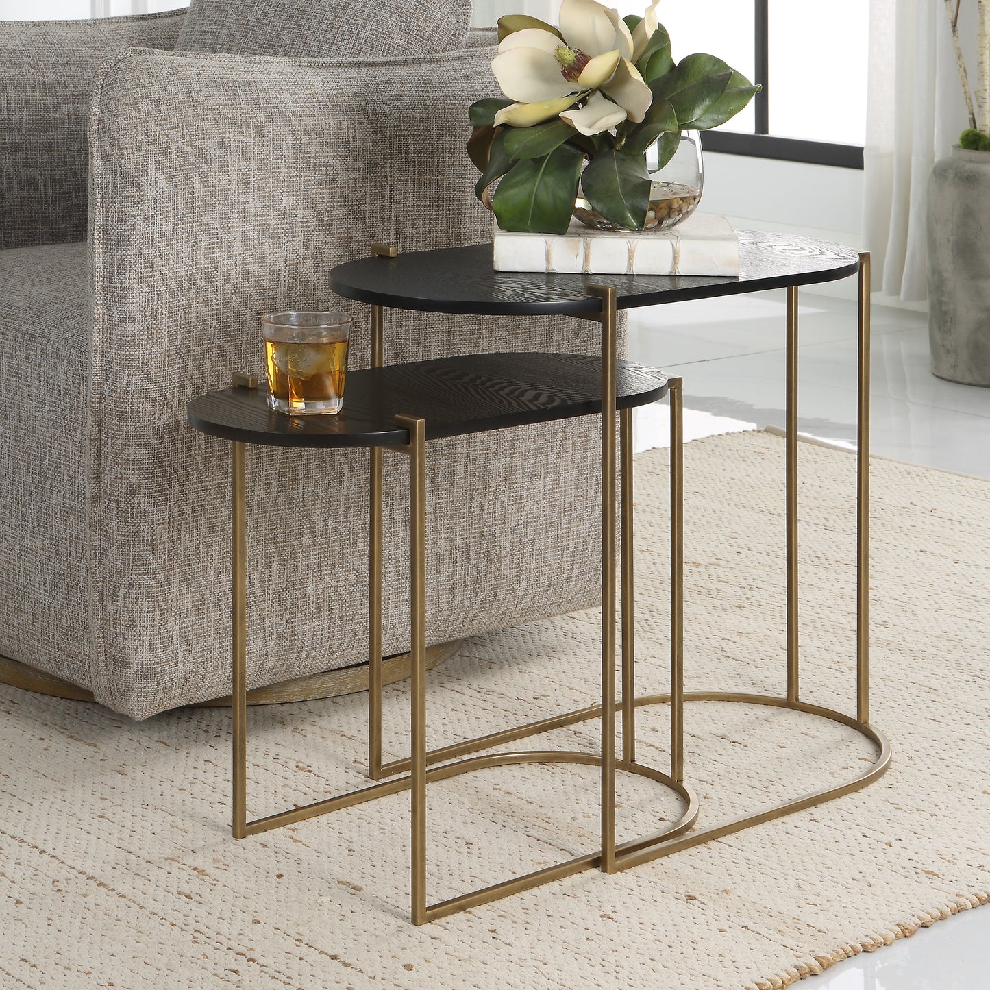 Uttermost 22882 Aztec Wood Nesting Tables, Set/2