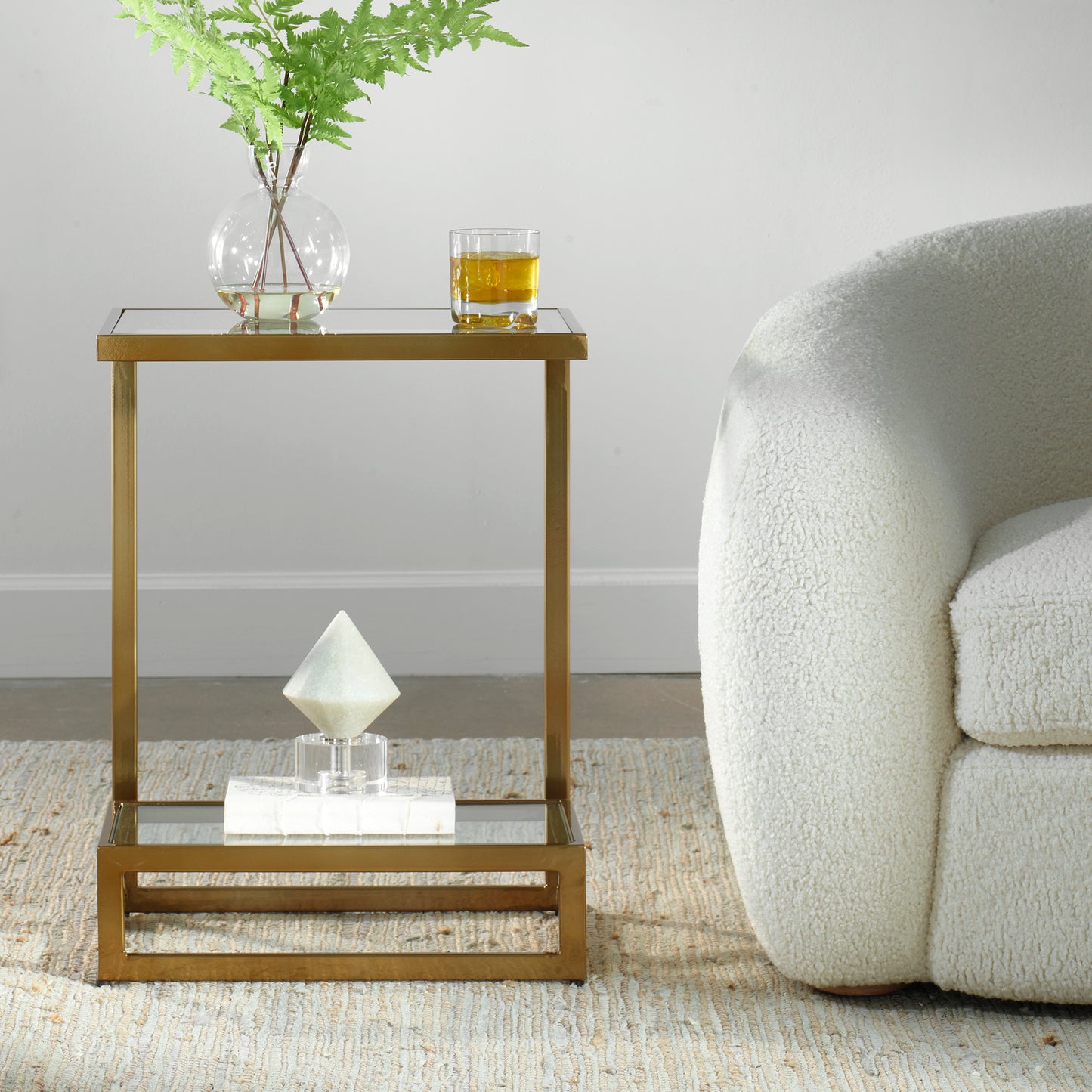 Uttermost 22913 Musing Brushed Brass Accent Table