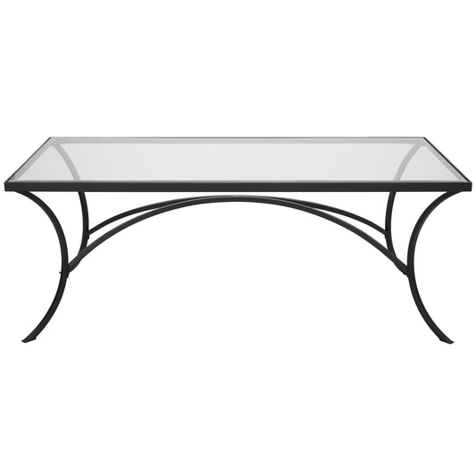 Uttermost 22909 Alayna Black Metal & Glass Coffee Table