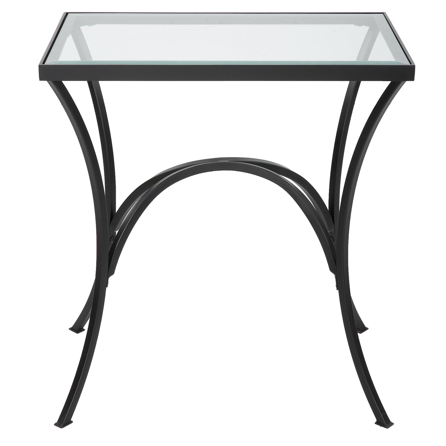Uttermost 22911 Alayna Black Metal & Glass End Table