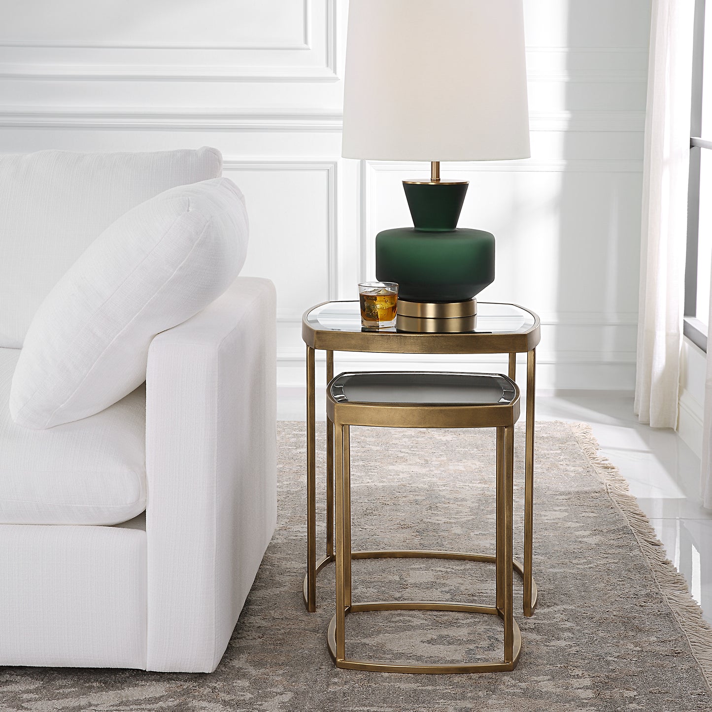 Uttermost 22957 Vista Gold Nesting Tables, Set Of 2