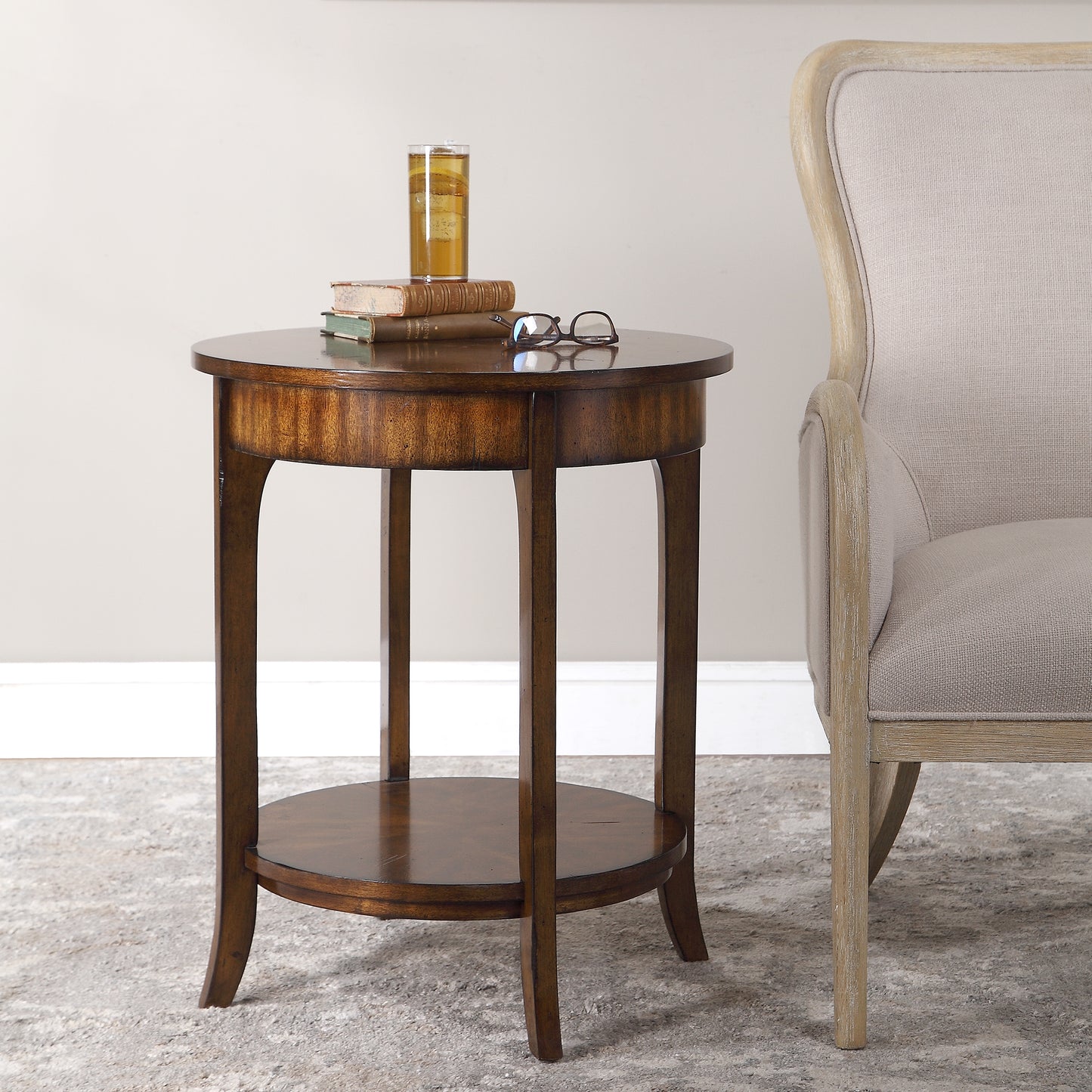 Uttermost 24228 Carmel Round Lamp Table