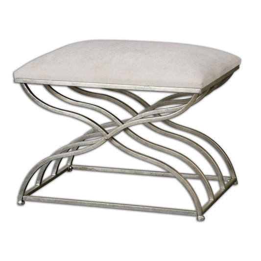 Uttermost 23091 Shea Satin Nickel Small Bench