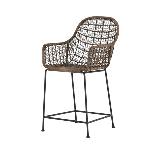 Four Hands JLAN-125A Bandera Outdoor Bar + Counter Stool - Natural Black