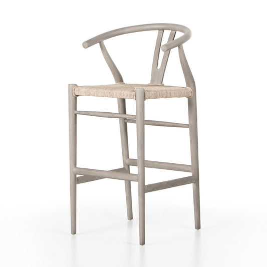 Four Hands JLAN-206A Muestra Bar + Counter Stool - Weathered Grey Teak