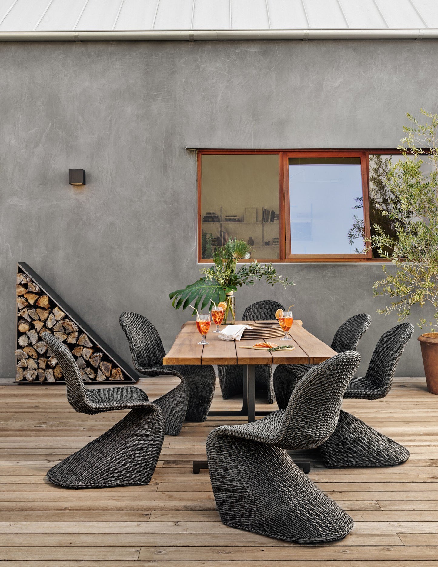 Four Hands JLAN-234A Portia Outdoor Dining Chair - Vintage Coal