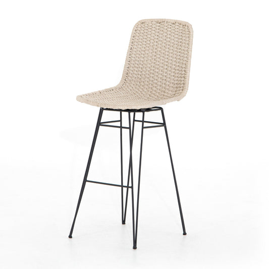 Four Hands JLAN-254 Dema Outdoor Swivel Bar + Counter Stool - Charcoal Iron