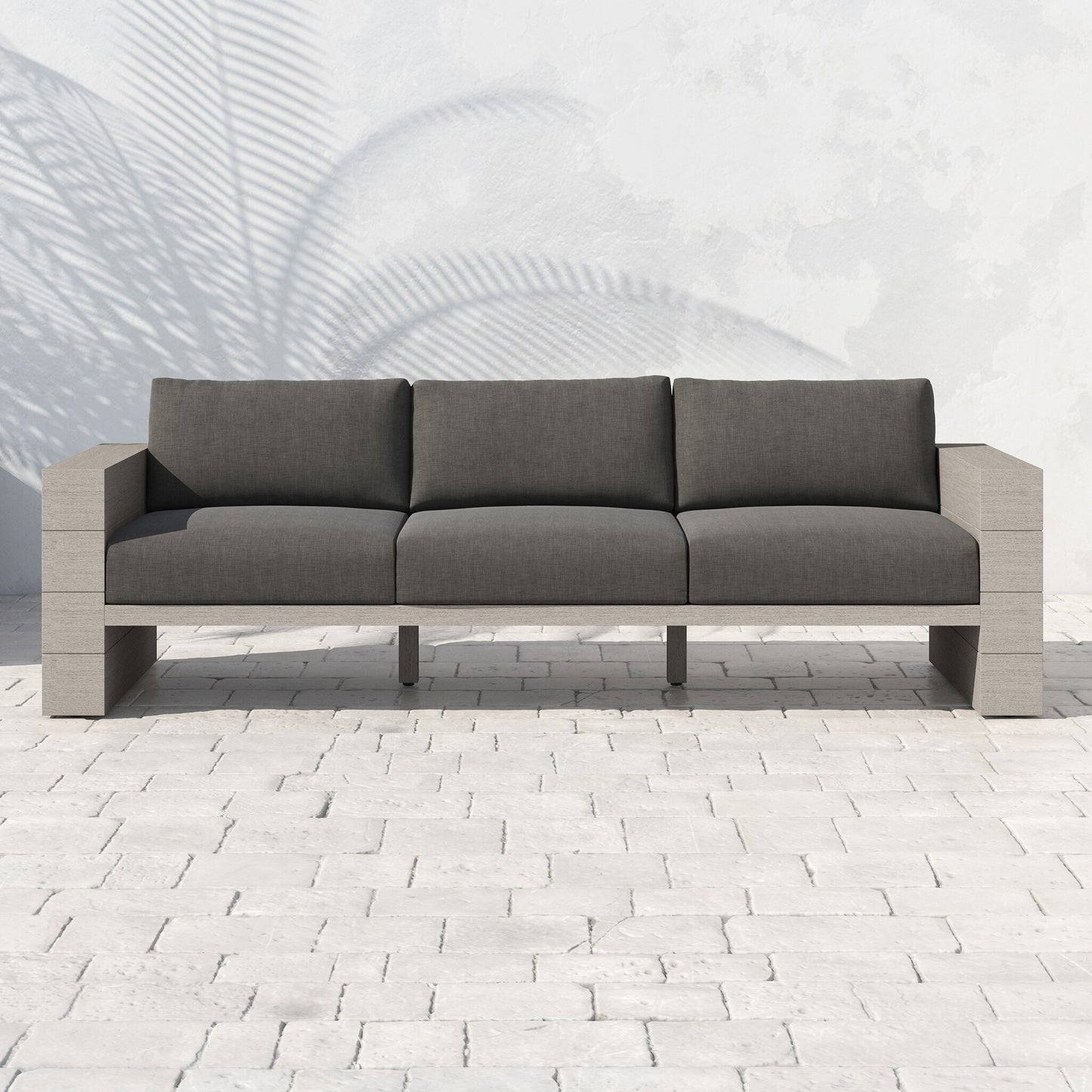 Four Hands JSOL-08901K-562 Leroy Outdoor Sofa, Weathered Grey - Venao Charcoal