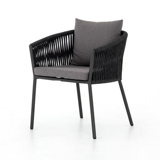 Four Hands JSOL-09705K-562 Porto Outdoor Dining Chair - Venao Charcoal