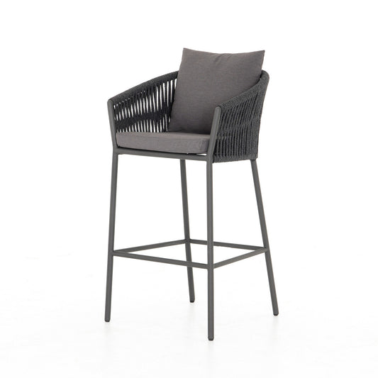 Four Hands JSOL-09805K-562 Porto Outdoor Bar & Counter Stool - Venao Charcoal